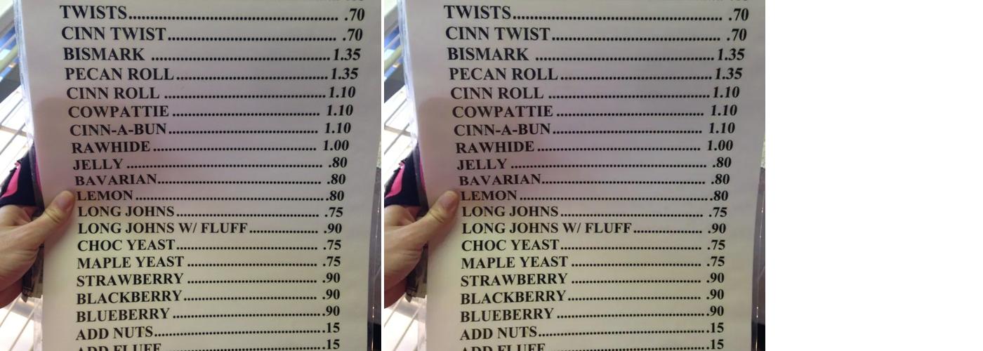 Al's Donuts Menu
