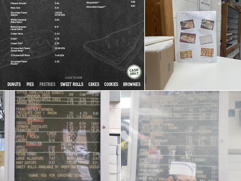 Long's Bakery Menu