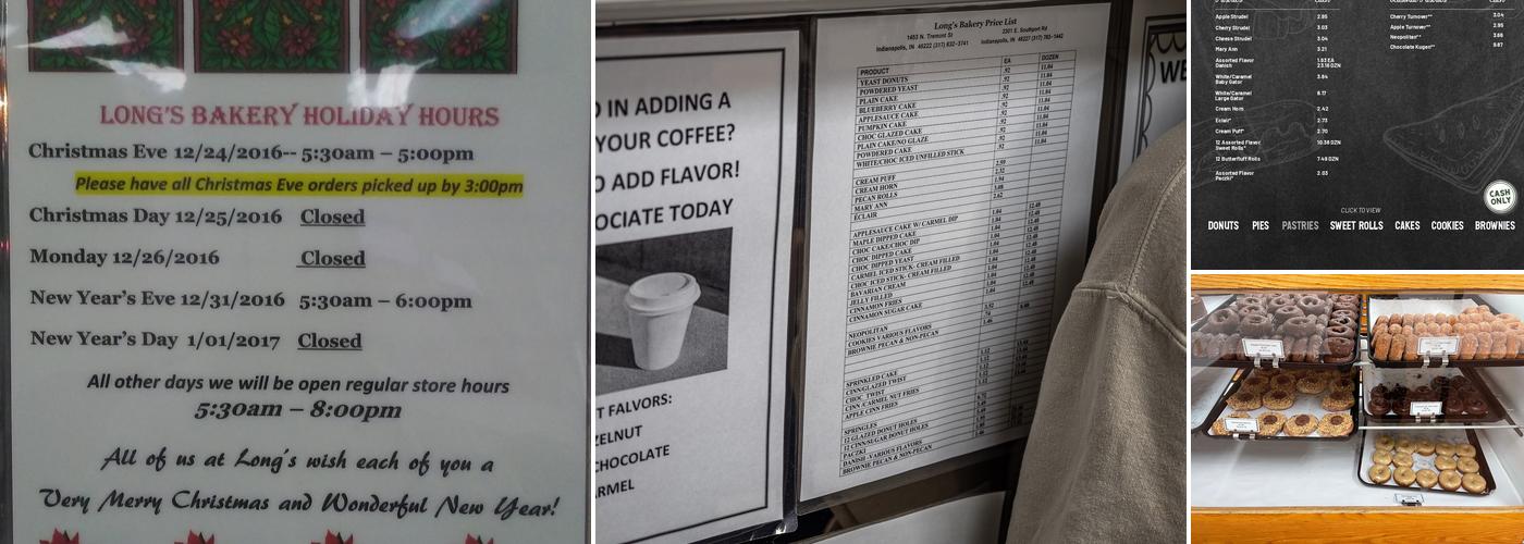 Long's Bakery Menu