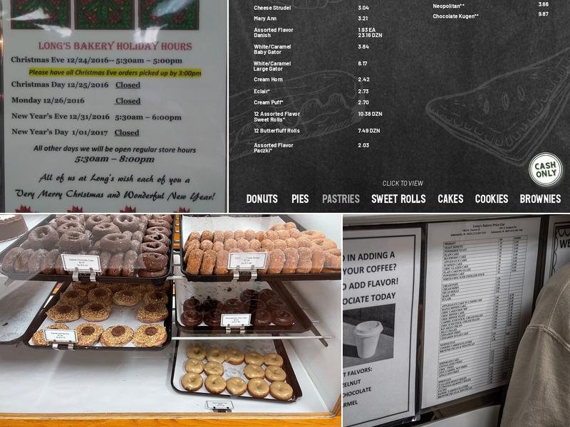 Long's Bakery Menu