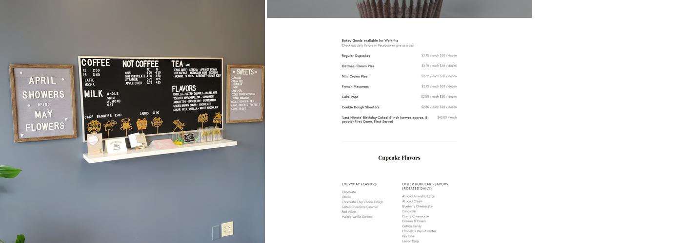 Confectioneiress Cupcakes & Sweets Menu