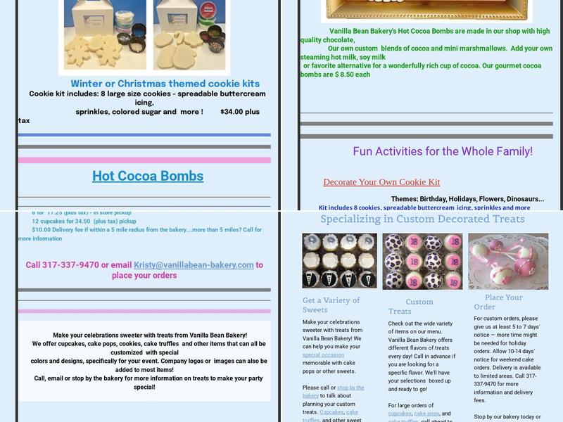 Vanilla Bean Bakery Menu