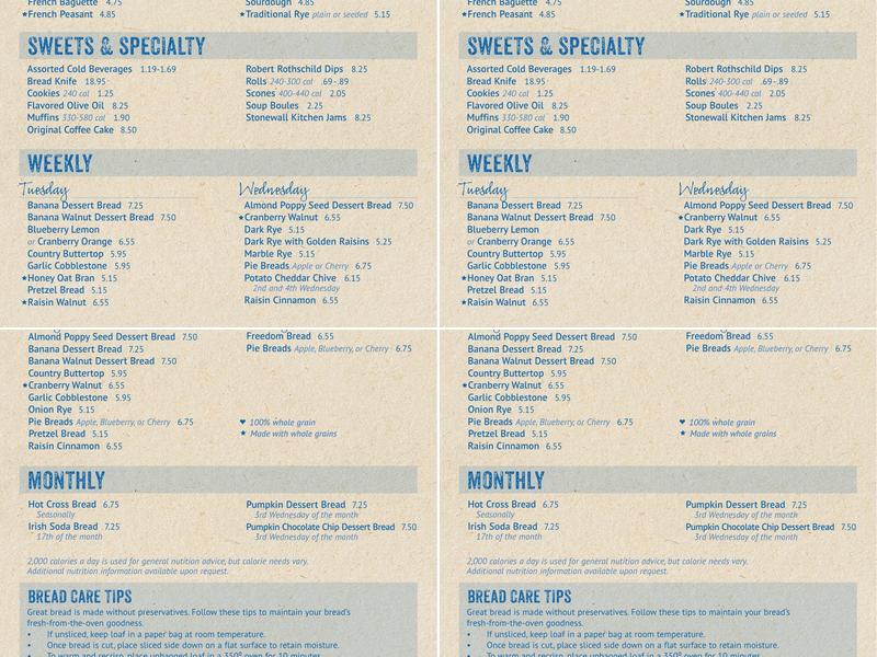 Breadsmith Menu