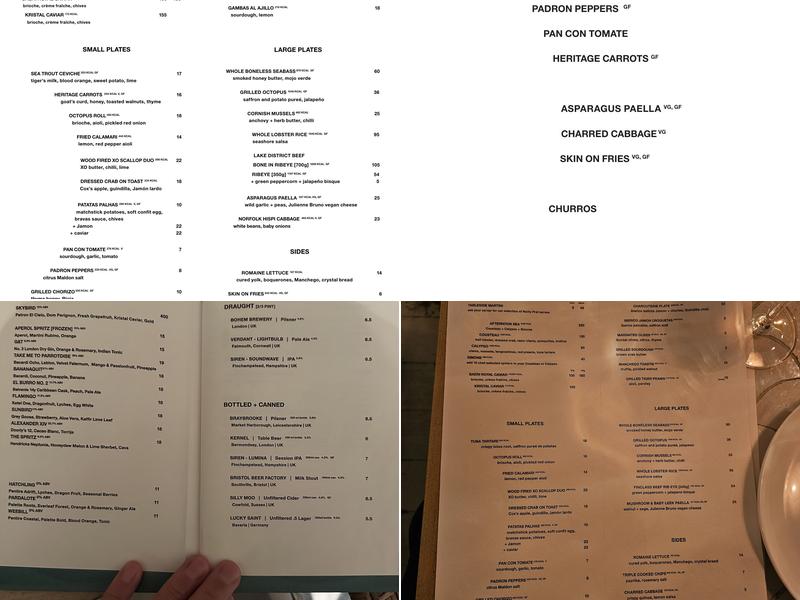Seabird Menu