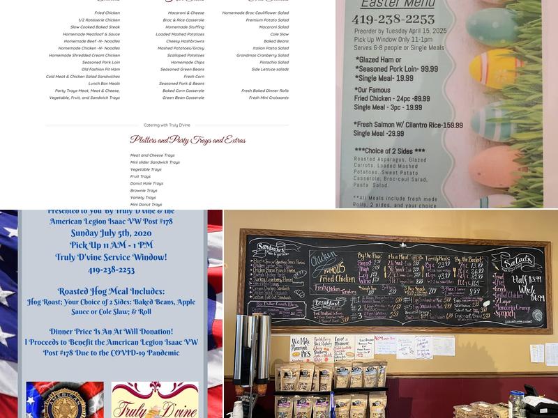 Truly D'vine bread co. Menu