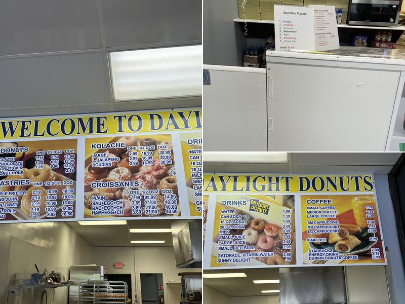 Daylight Donuts Menu