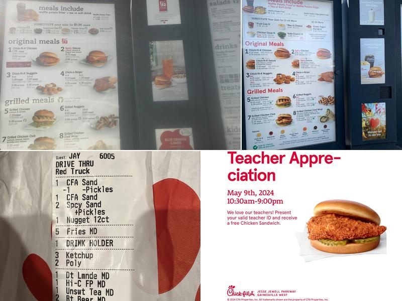 Chick-fil-A Menu