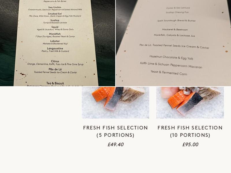 The Sea, The Sea - Hackney Menu