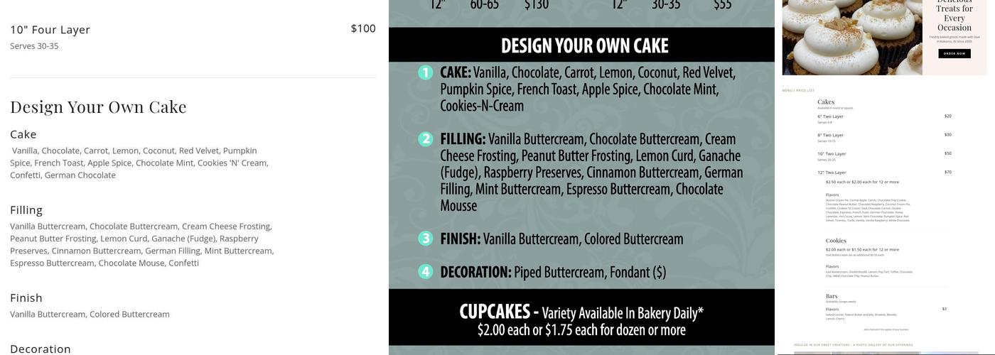 Indulgence Bakery Kokomo Menu