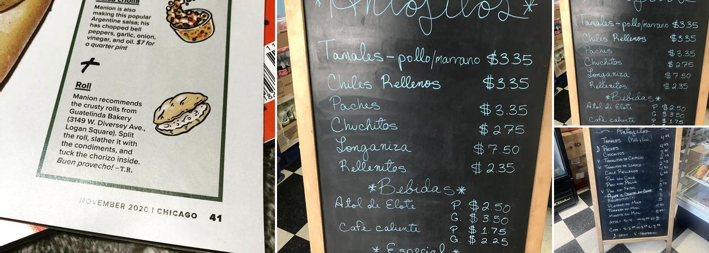 Guatelinda Bakery Menu
