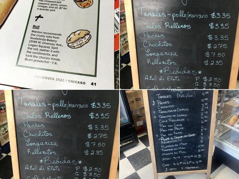 Guatelinda Bakery Menu