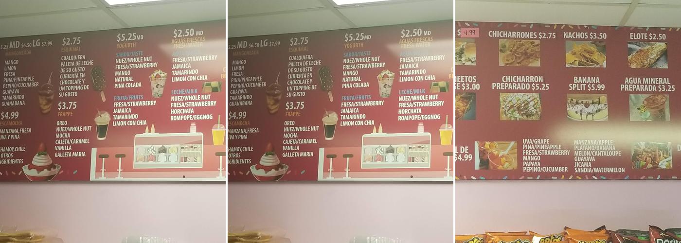 La Michoacana De Brookfield Menu