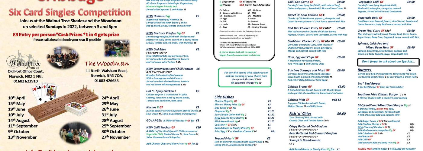 The Walnut Tree Shades Menu