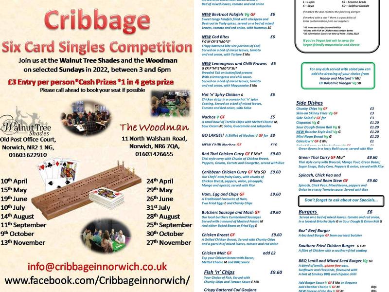 The Walnut Tree Shades Menu