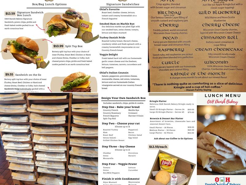 O&H Danish Bakery Menu