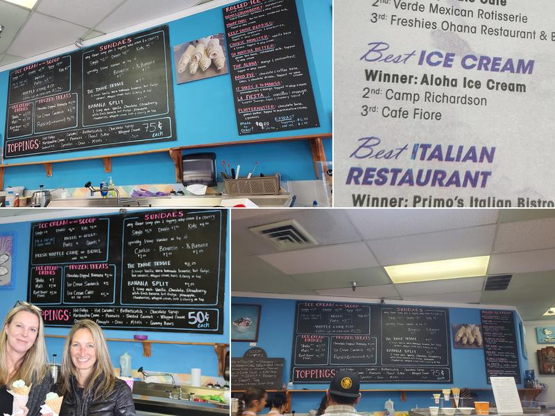Aloha Ice Cream Menu