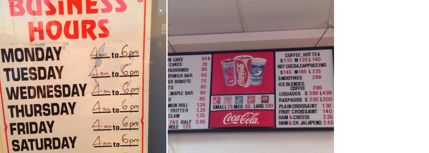 Donut Delicious Coffee Shop Menu