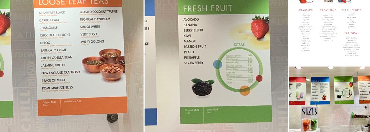 Chill Bubble Tea Menu