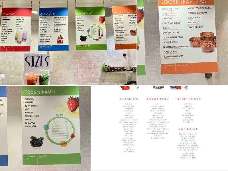 Chill Bubble Tea Menu