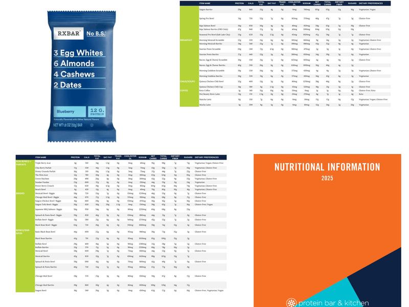 Protein Bar & Kitchen Menu