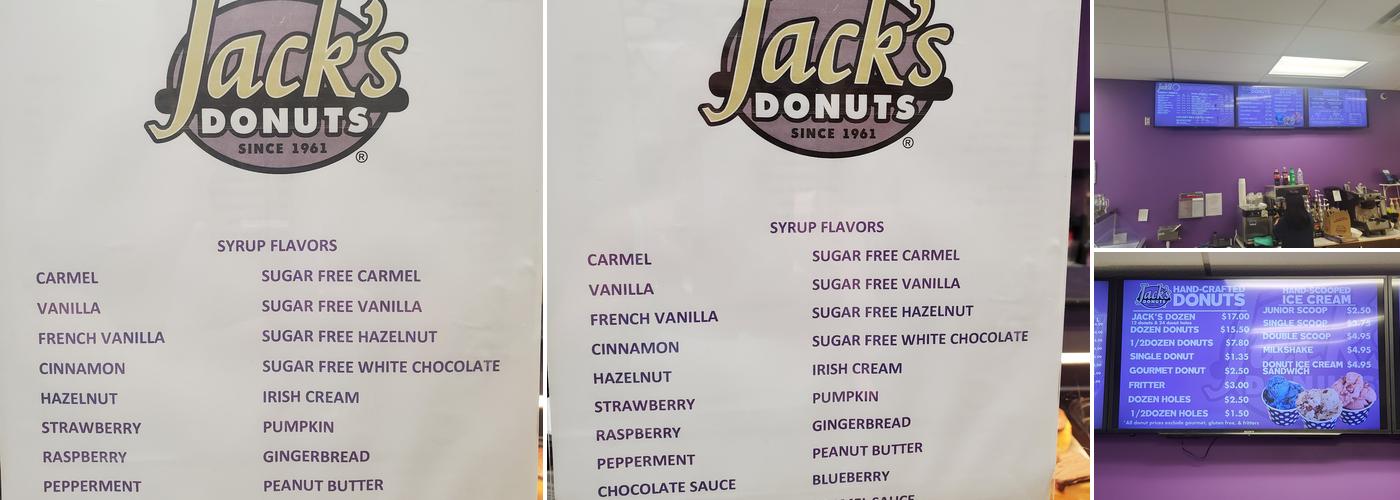 Jack's Donuts Southport Road Menu