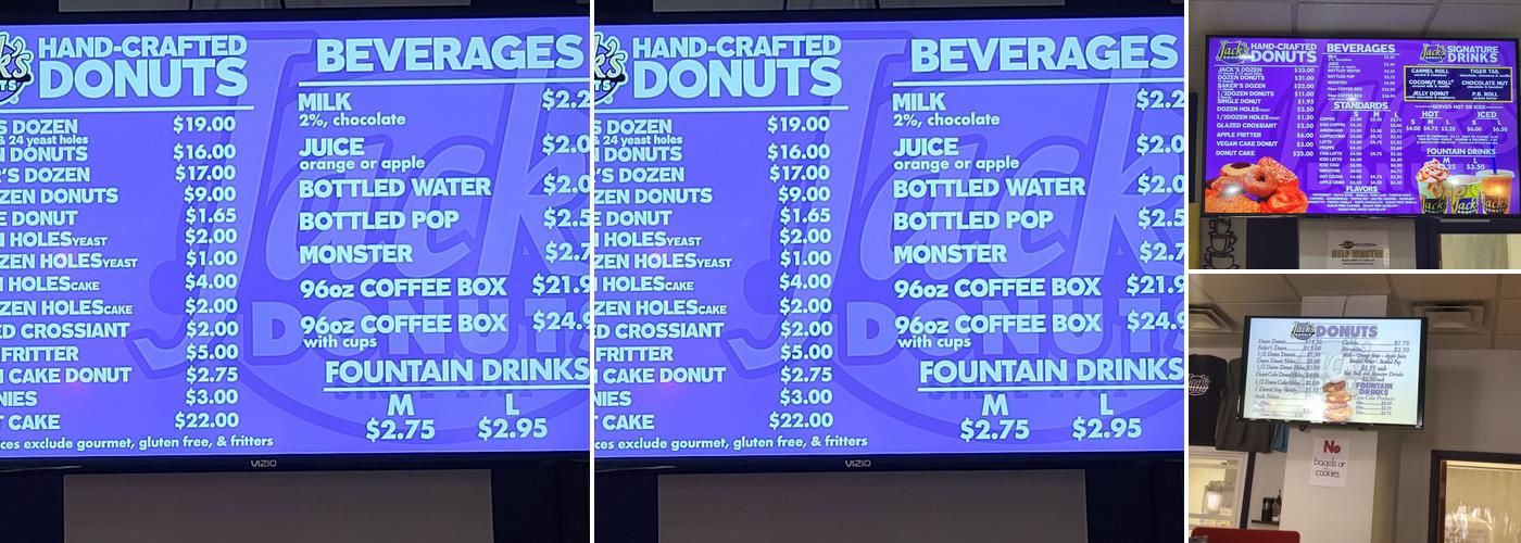 Jack's Donuts Menu