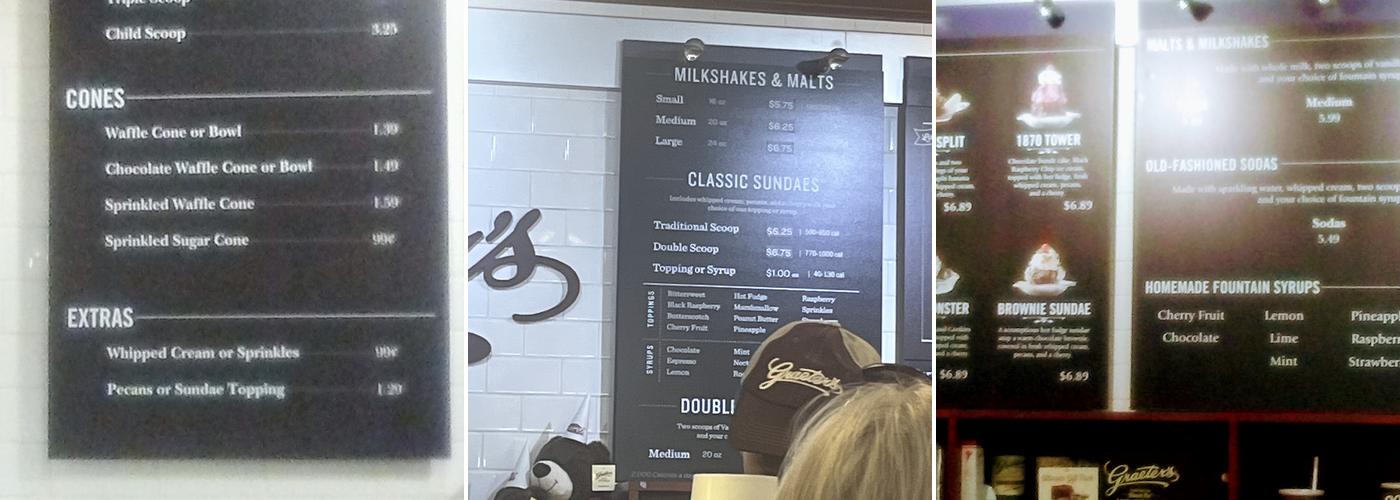 Graeter's Ice Cream Menu