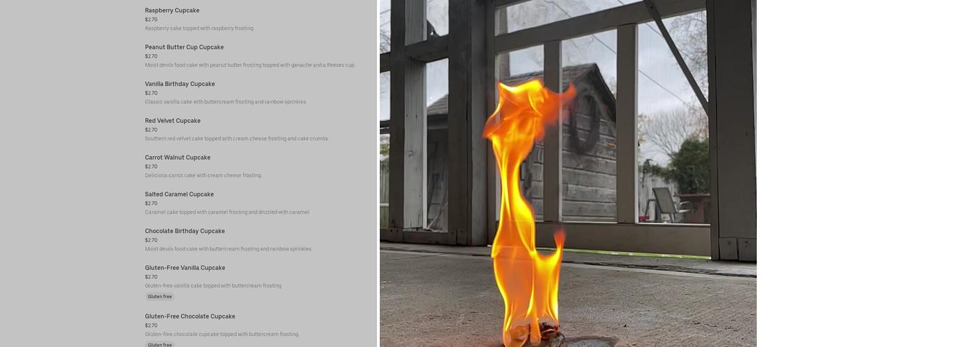 Courtney's Bakery Menu