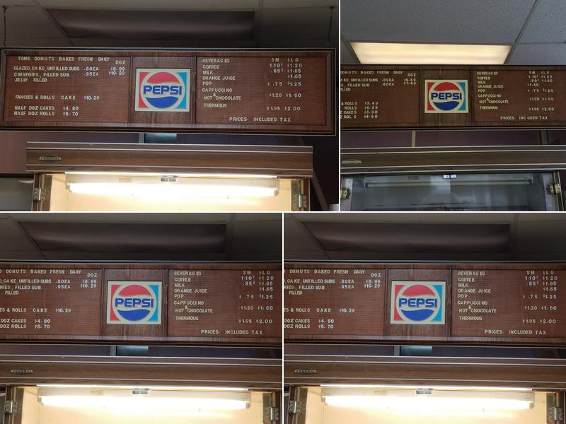 Tom's Donuts Menu
