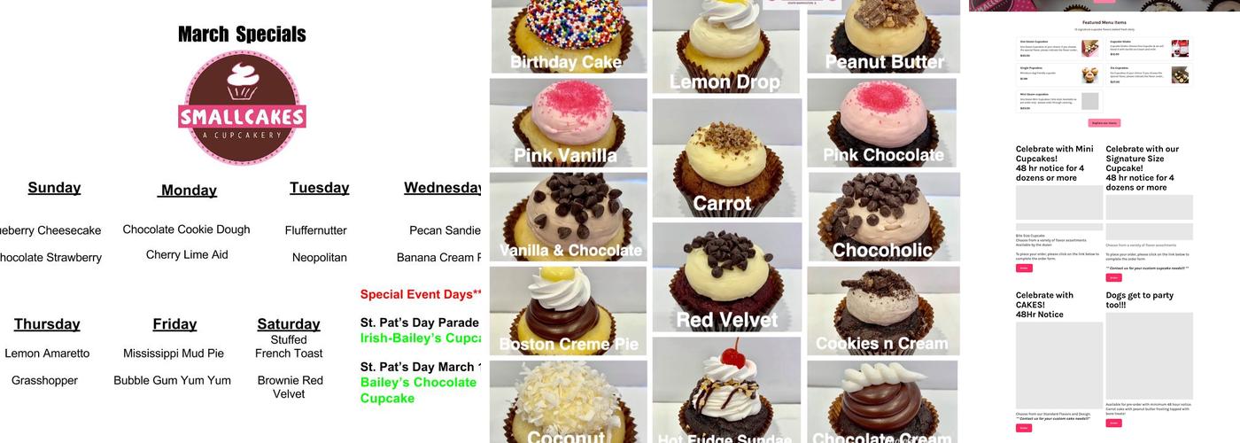 Smallcakes A Cupcakery Menu