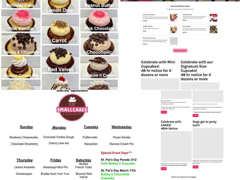 Smallcakes A Cupcakery Menu