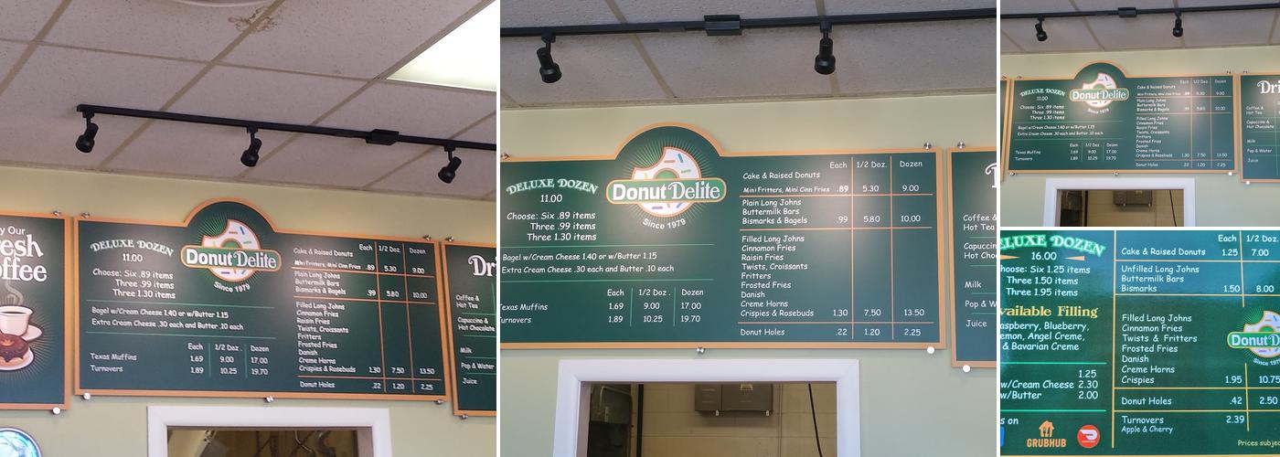 Donut Delite Menu