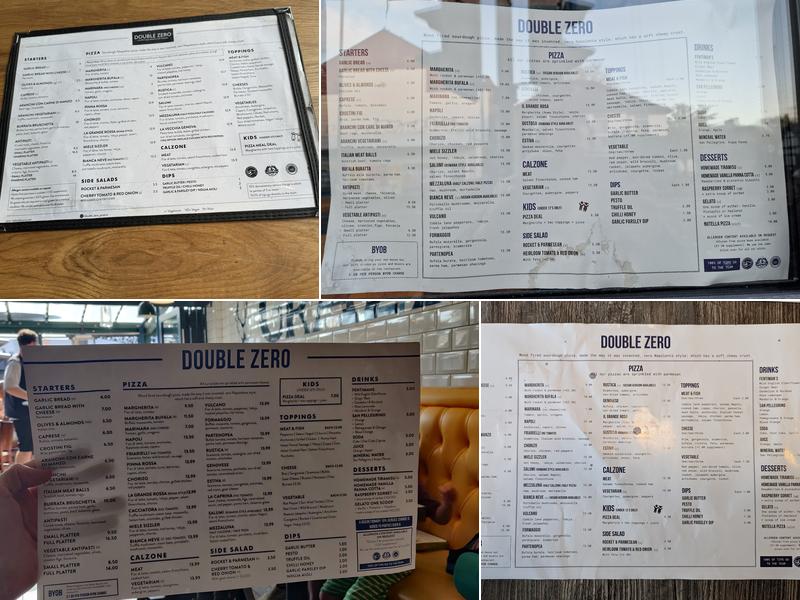 Double Zero Neapolitan Pizza Menu
