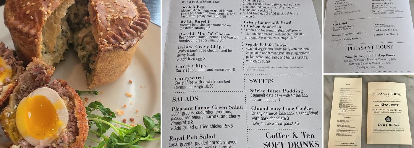 Pleasant House Pub Menu