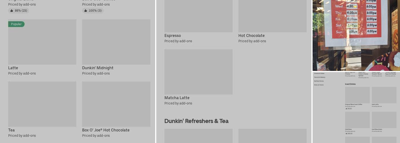 Dunkin' Menu