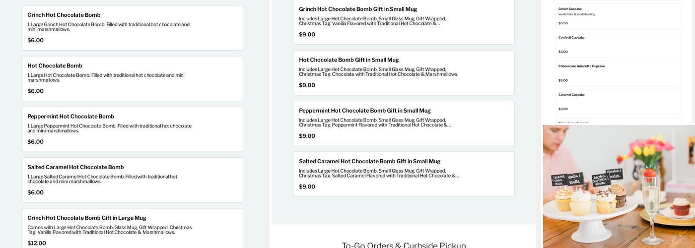 The Posh Cakery Menu