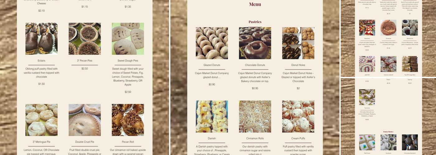 Keller's Bakery Downtown Menu