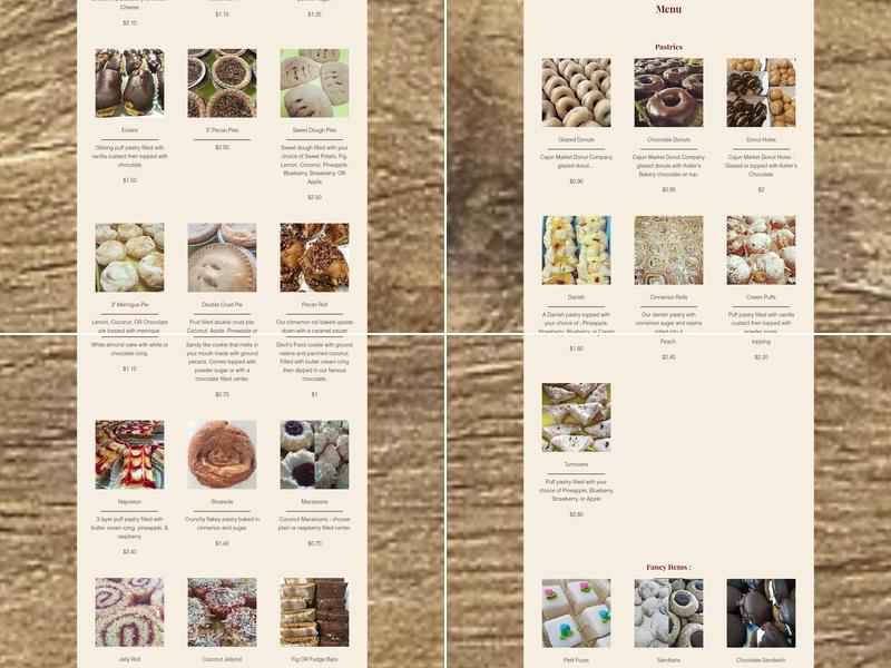 Keller's Bakery Downtown Menu