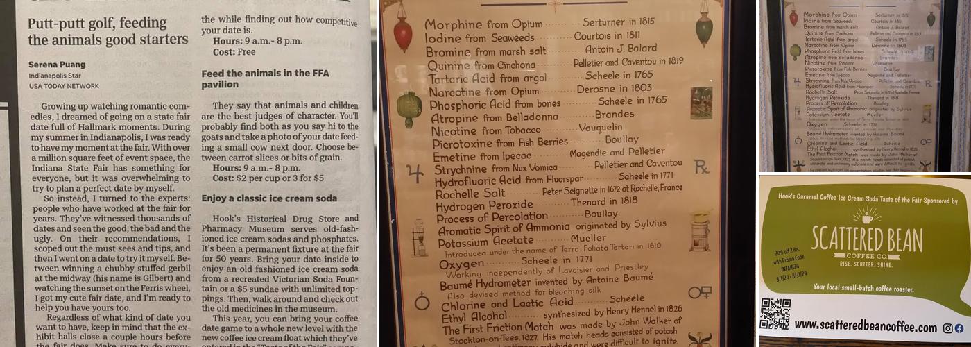 Hook's Drug Store Museum Menu