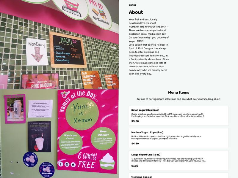 Let's Spoon Frozen Treats Menu