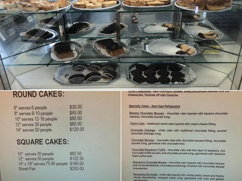 Zoe's Bakery Menu