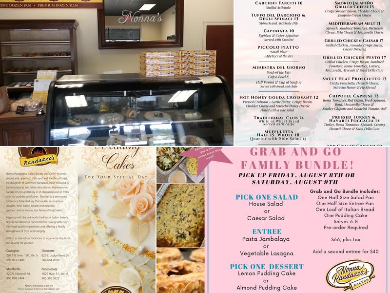 Nonna Randazzo's Bakery Menu