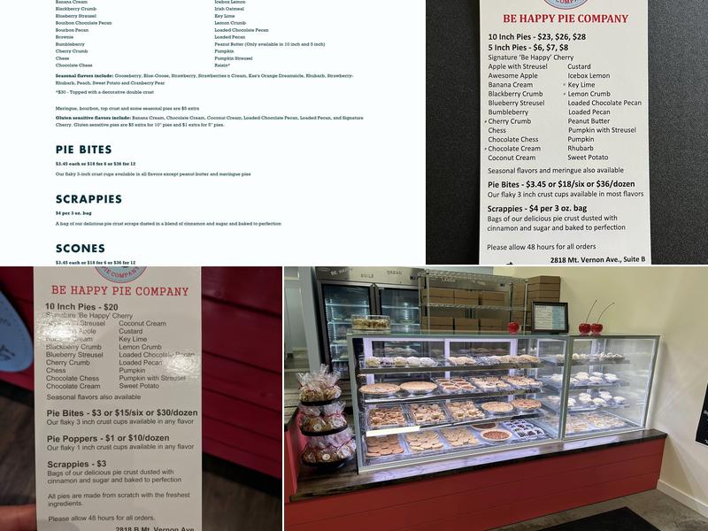 Be Happy Pie Company Menu