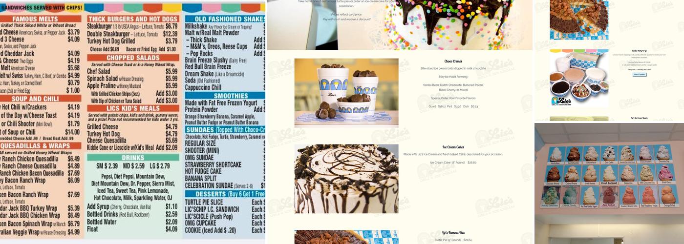 Lic's Deli & Ice Cream Menu