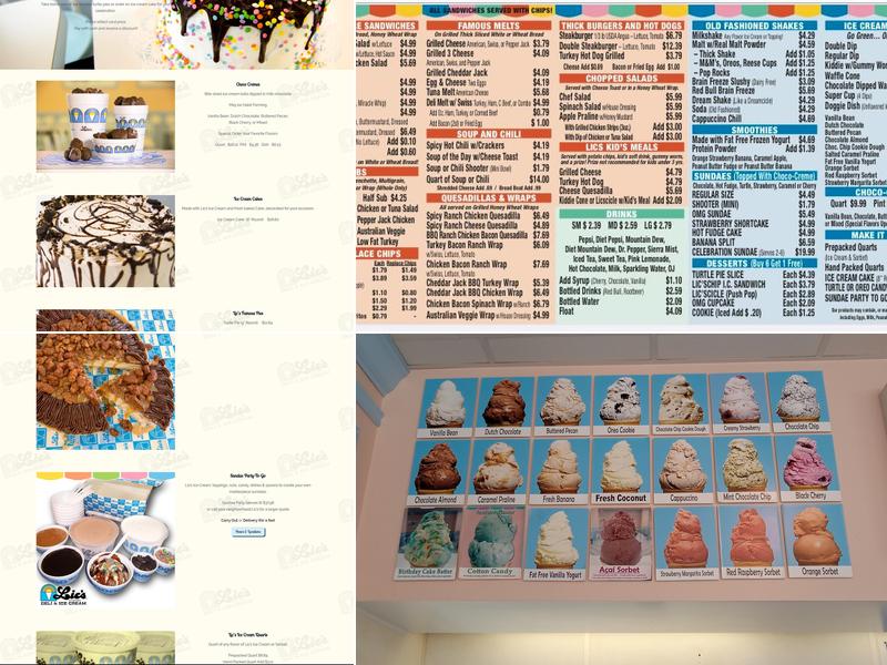 Lic's Deli & Ice Cream Menu