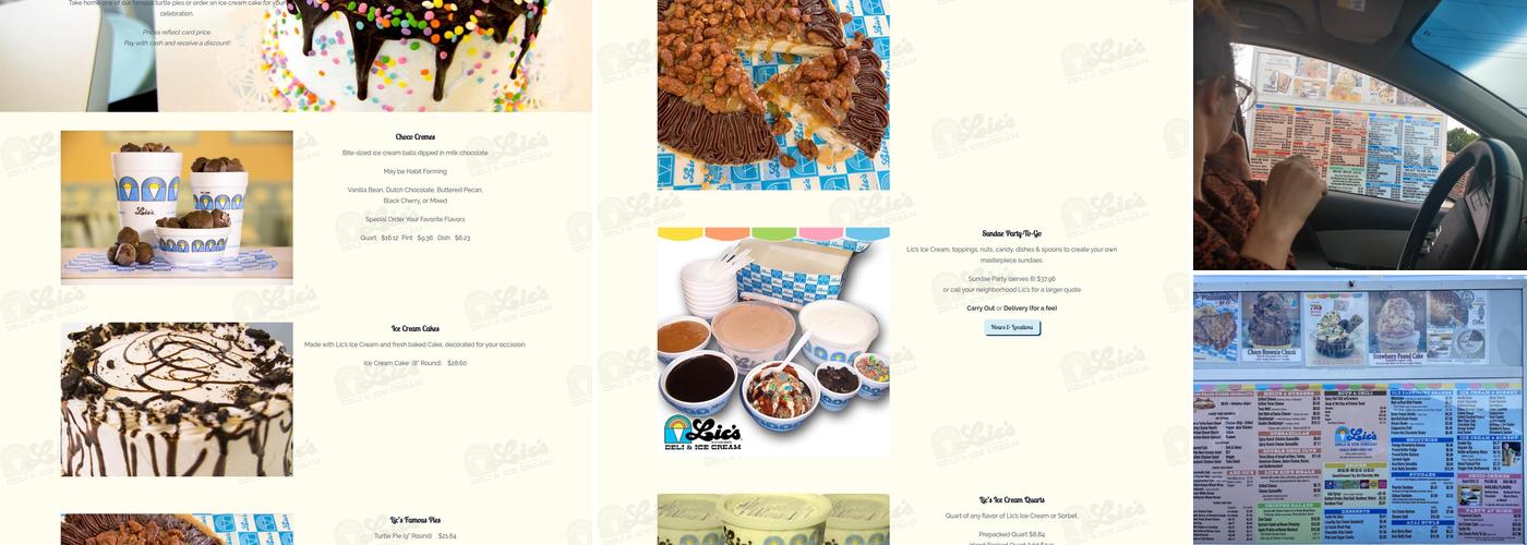 Lic's Deli & Ice Cream Menu