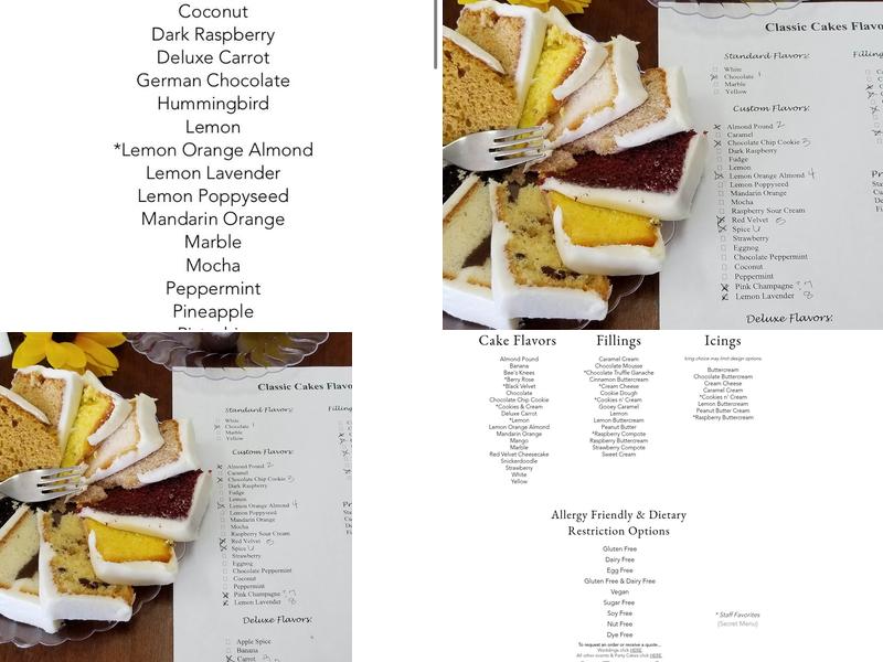 Classic Cakes Menu