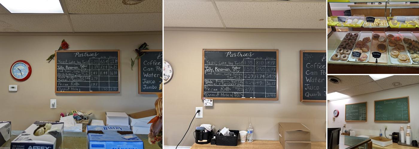 Tim's Bakery Menu