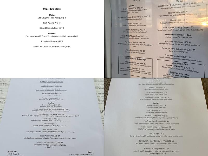 The Terrace Menu
