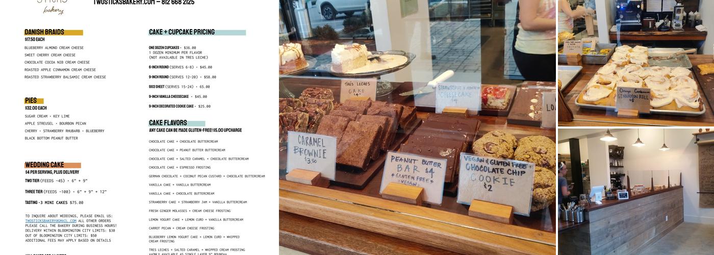 Two Sticks Bakery Menu